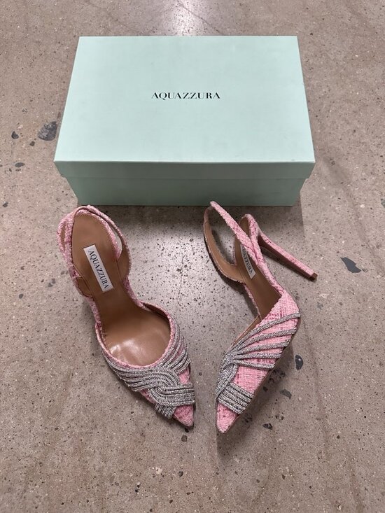 Aquazzura Shoes - Aquazzura Gatsby 105 Slingback Pump Heels Macaron Pink